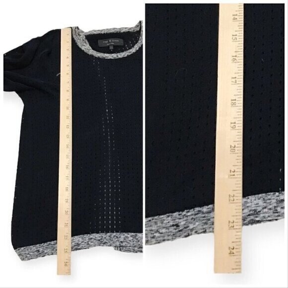 Rag & Bone Ariana Perforated Split-Back sweater, size XXS - Picture 11 of 12